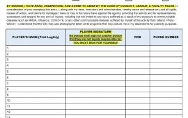 Team Roster & Waiver Form